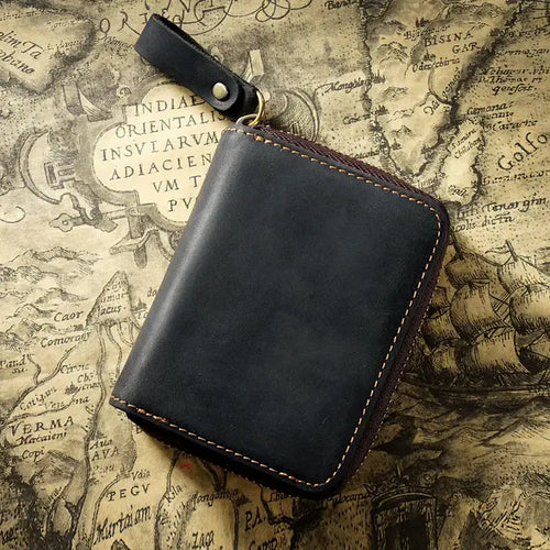 Genuine Leather Credit Card Holder/Wallet - Black