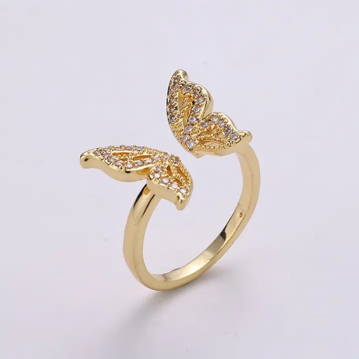 Micro Paived Butterfly Ring