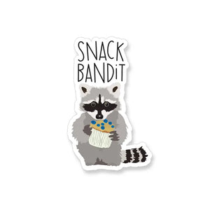 Snack Bandit Blueberry Muffin Raccoon Vinyl Sticker