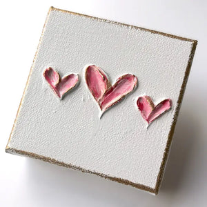 Tiny Heart Trio Canvas | Valentine Easter Grace Sacred