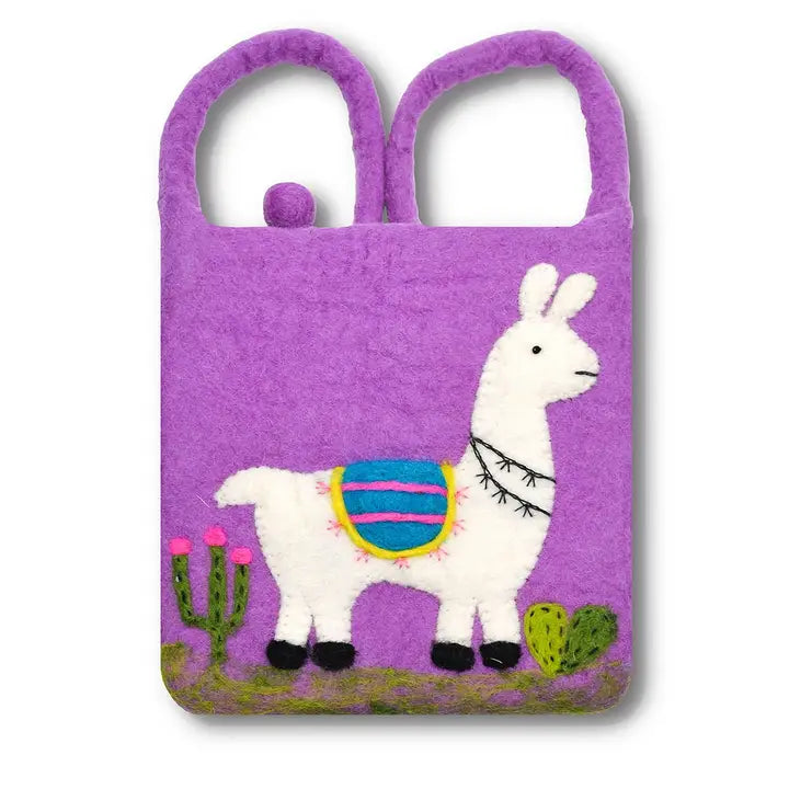 Llama Felted Cross Body Bag