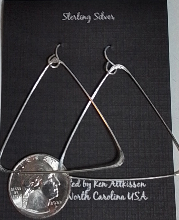 Sterling silver earrings giant triangles