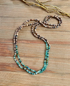 Soulmate - Ancient Roman glass wood long necklace