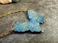 Enchanting Iridescent Patina Butterfly Necklace: 16
