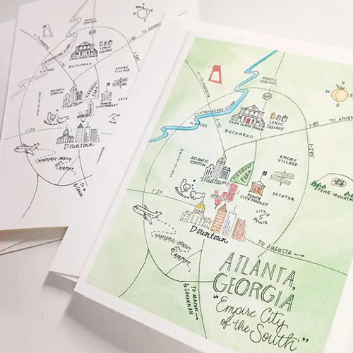 Atlanta, Georgia Map Greeting Card