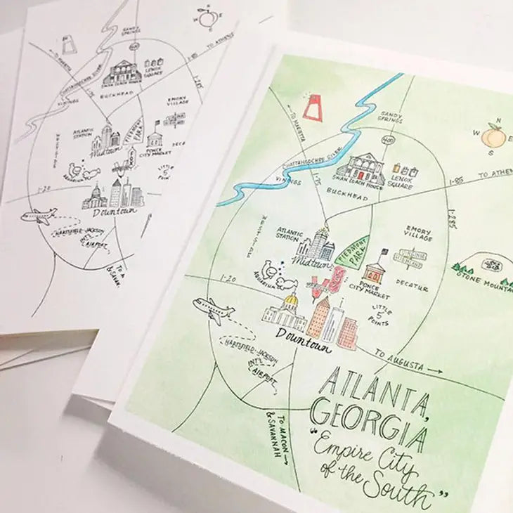 Atlanta, Georgia Map Greeting Card