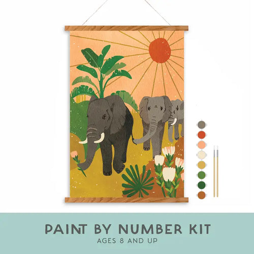 Elephant Family Paint-By-Number Kit For Kids