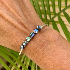 Overzealous - Paua abalone silver cuff bracelet