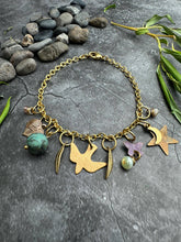 Bird Moon Butterfly Charm Bracelet: 7