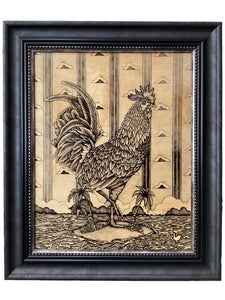 Rooster - B&W Framed