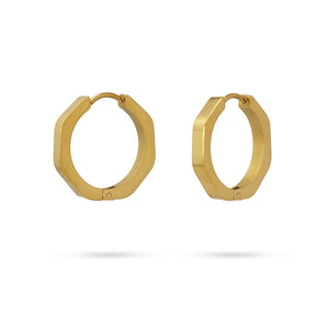 Octagonal 14K Gold Plated Hoops