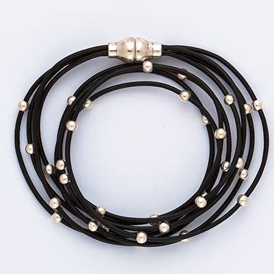 Double Circle Eternity Leather Bracelet