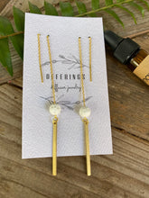 Gold Bar Threader Diffuser Earrings- Hexagon