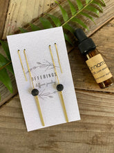 Gold Bar Threader Diffuser Earrings- Hexagon