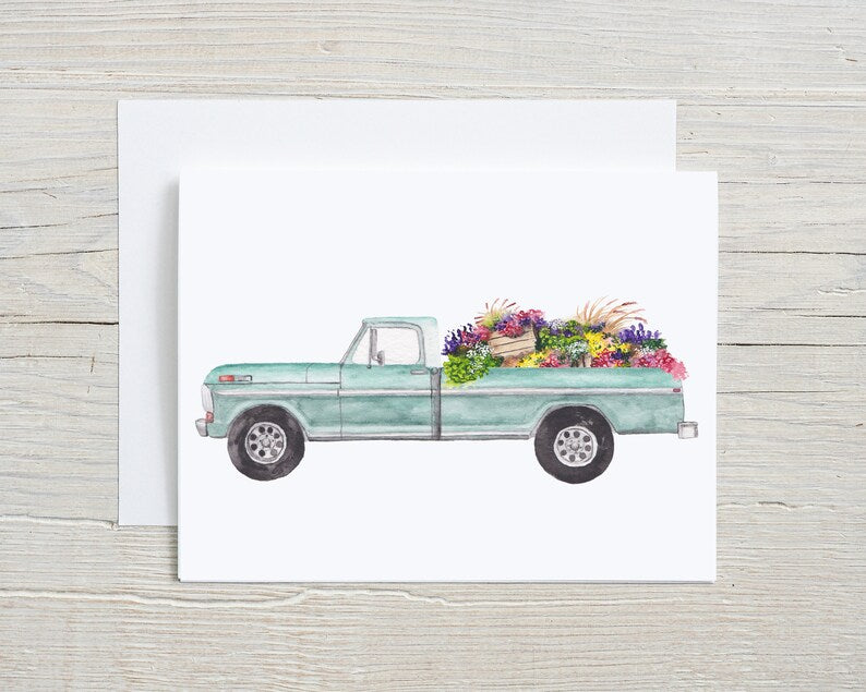 Flower Truck Greeting Card