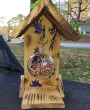 Wood Bird Feeder - Purple