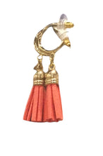 Gold Hoops with Suede Tassels