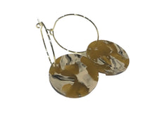 Thin Gold Hoops with Marbled Acrylics
