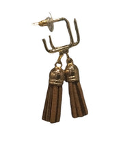 Gold Hoops with Suede Tassels