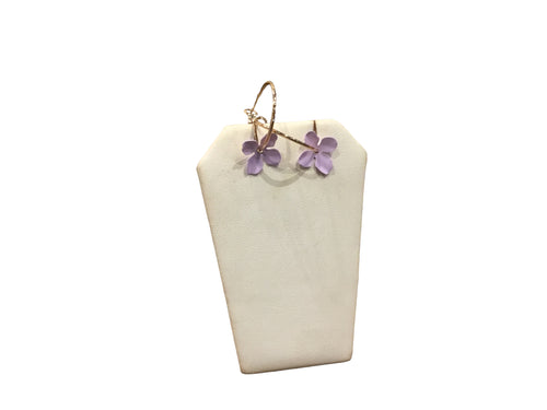 Gold Hoops-small purple flowers