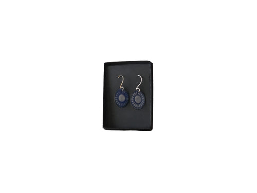 Blue & White Enamel Earrings