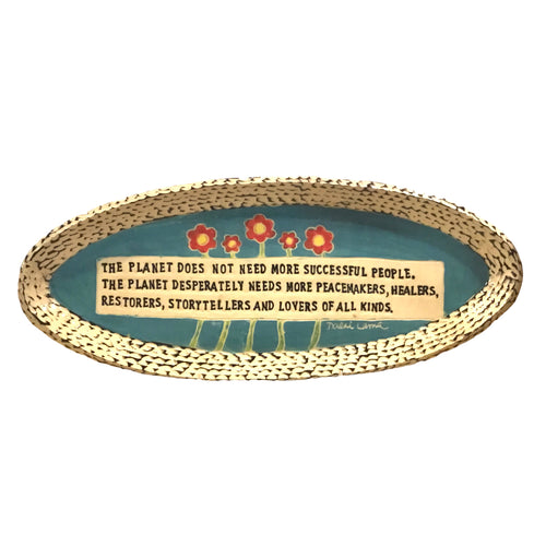 Oval Flower Quote Platter