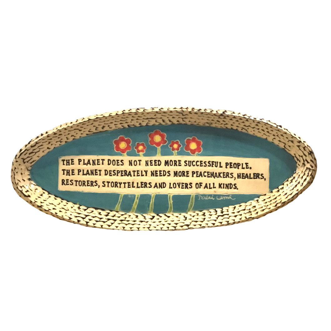 Oval Flower Quote Platter