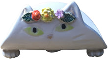 White Floral Cat TacoCat Holder