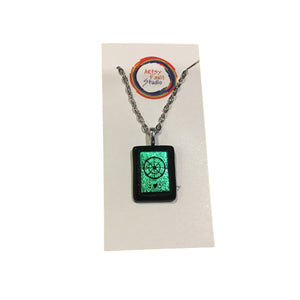 Web dichroic fused glass necklace