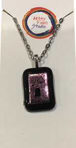 Lady dichroic fused glass necklace