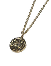 Large Gold/Gold White Shamrock Necklace