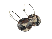Thin Gold Hoops with Marbled Acrylics