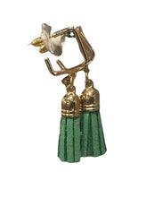 Gold Hoops with Suede Tassels