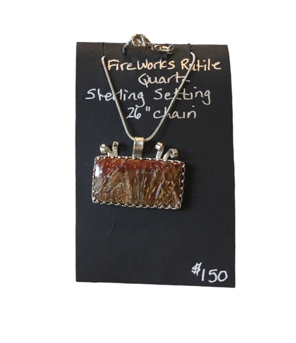 Fireworks Rutile Quartz Necklace