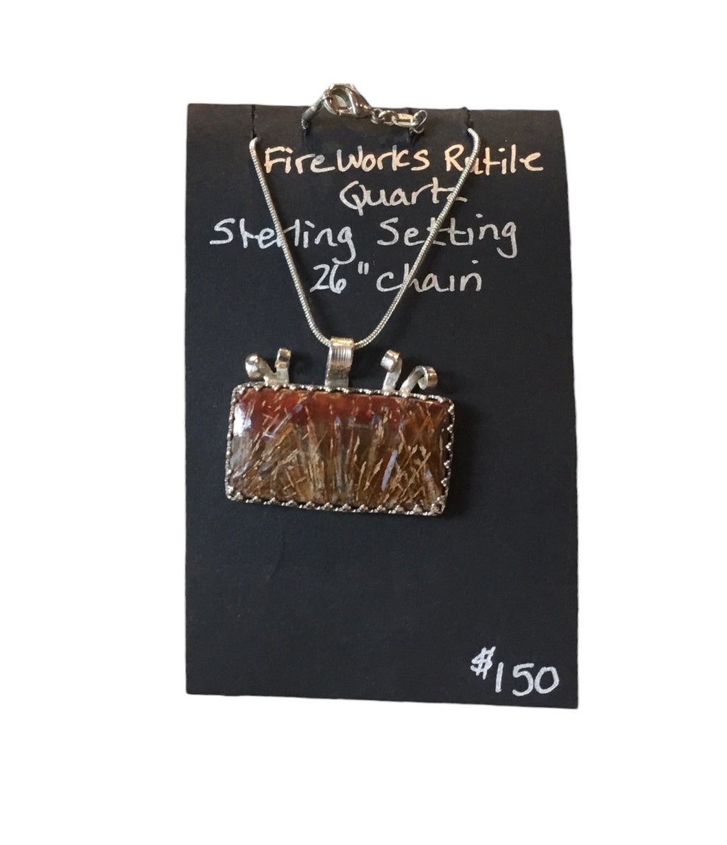 Fireworks Rutile Quartz Necklace