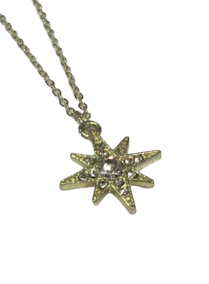Light gold/crystal star Necklace