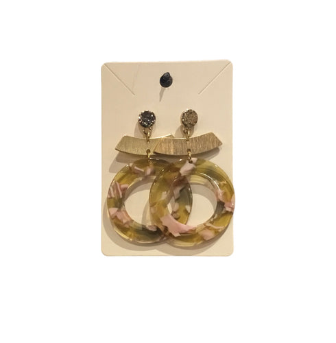 Green and Pink Circles with Gold