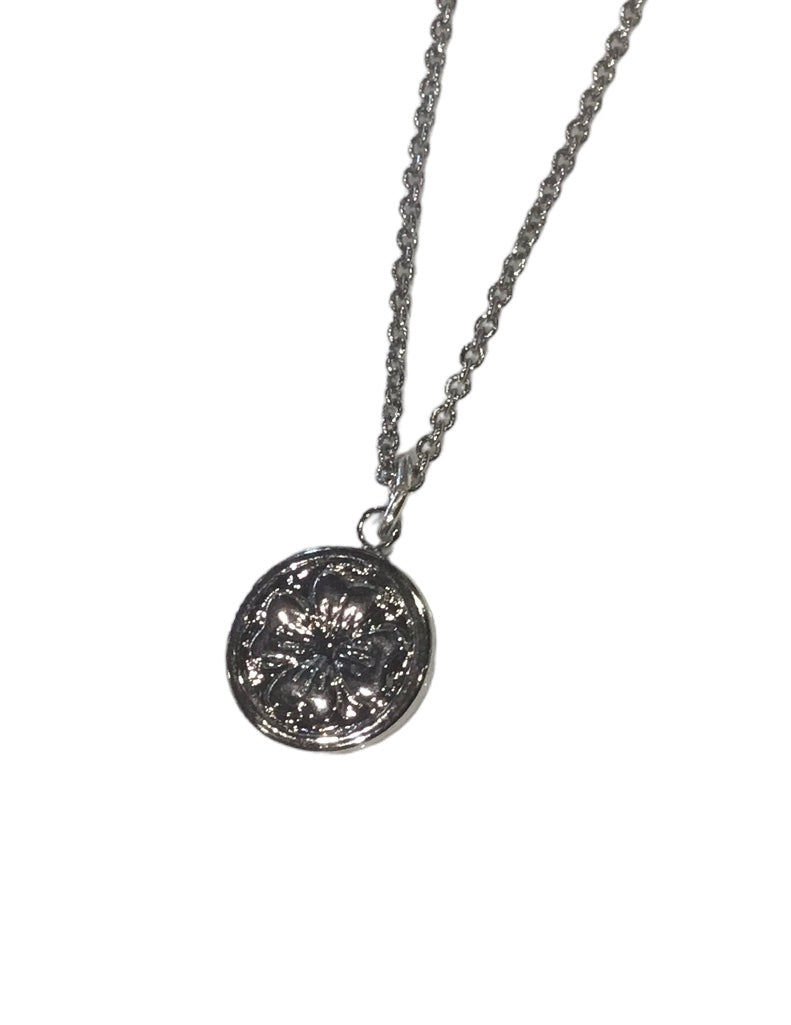 Large Silver Shamrock Necklace