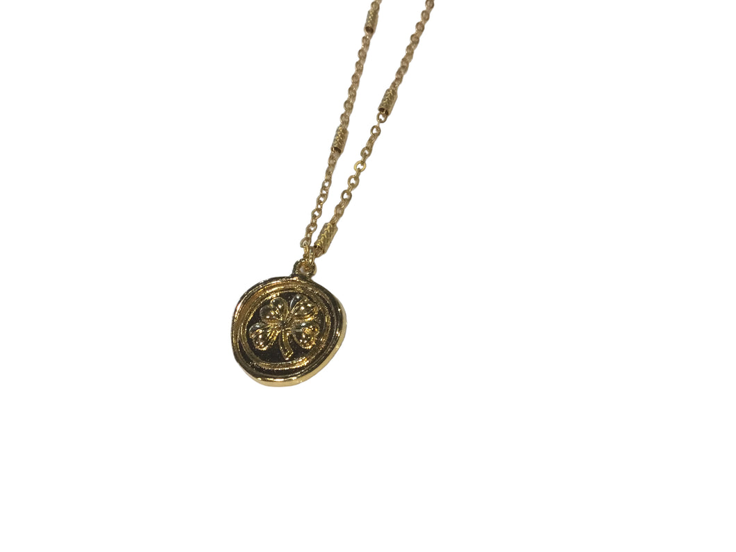 Mini Gold Shamrock Necklace