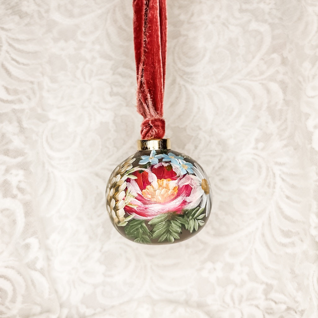 Hand Painted Floral Ornament