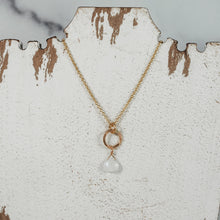 Petite Ring and Stone Pendant - gold-filled