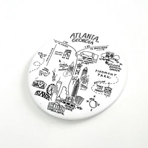 Atlanta, GA watercolor map magnets