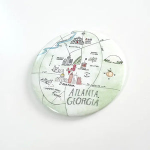 Atlanta, GA watercolor map magnets