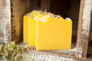 Lemon cold process bar soap