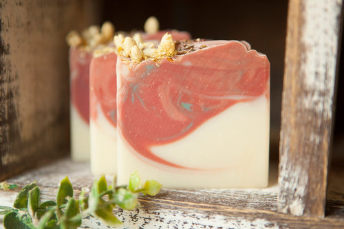 Peony and Amberwood cold process bar soap