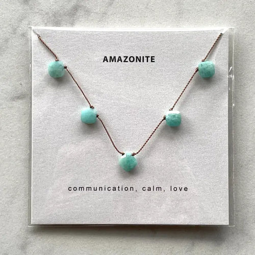 Amazonite 5 Stone necklace - Communication