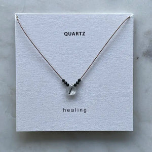 Black rutile quartz necklace - Healing