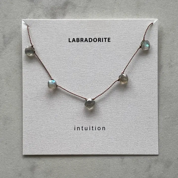 Labradorite 5 stone necklace - Intuition