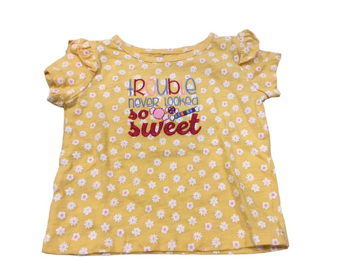 6 - 9 Months onesie (Trouble never.....)