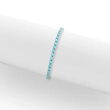Stainless Steel Turquoise Rhinestone Tennis Bracelet
